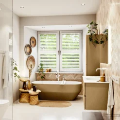 MONDIAZ VICA 110cm Badmeubel Onderkast Oro 2 Lades. Wastafel Moon Midden 1 Kraangat, Kleur Talc Met Spiegel LED. -Zalig Baden Verkoopwinkel badkamermeubel vica oro moon talc set3 0016