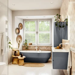 MONDIAZ VICA 120cm Badmeubel Onderkast Plata 4 Lades. Wastafel CLOUD Rechts Zonder Kraangat, Kleur Talc. -Zalig Baden Verkoopwinkel badkamermeubel vica plata cloud talc set3 0058