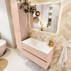 MONDIAZ VICA 90cm Badmeubel Onderkast Rosee 2 Lades. Wastafel CLOUD Midden Zonder Kraangat, Kleur Talc Met Spiegel LED. 10 MONDIAZ VICA 90cm Badmeubel Onderkast Rosee 2 Lades. Wastafel CLOUD Midden Zonder Kraangat, Kleur Talc Met Spiegel LED. -Zalig Baden Verkoopwinkel badkamermeubel vica rosee cloud talc set2 0009