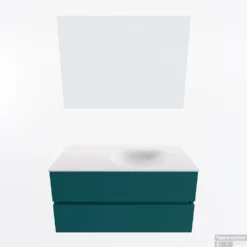 MONDIAZ VICA 100cm Badmeubel Onderkast Smag 2 Lades. Wastafel Moon Rechts 1 Kraangat, Kleur Talc Met Spiegel LED. -Zalig Baden Verkoopwinkel badkamermeubel vica smag moon talc google11 0012