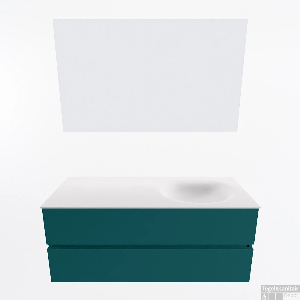 MONDIAZ VICA 120cm Badmeubel Onderkast Smag 2 Lades. Wastafel Moon Rechts 1 Kraangat, Kleur Talc Met Spiegel LED. 4 MONDIAZ VICA 120cm Badmeubel Onderkast Smag 2 Lades. Wastafel Moon Rechts 1 Kraangat, Kleur Talc Met Spiegel LED. - Afbeelding 4