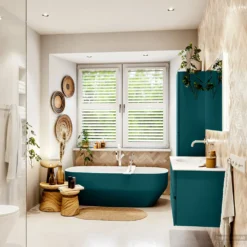 MONDIAZ VICA 110cm Badmeubel Onderkast Smag 2 Lades. Wastafel Moon Links Zonder Kraangat, Kleur Talc Met Spiegel LED. -Zalig Baden Verkoopwinkel badkamermeubel vica smag moon talc set3 0020