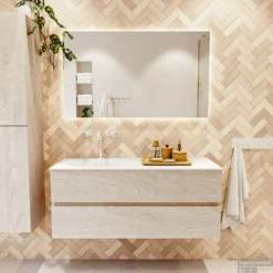 MONDIAZ VICA 120cm Badmeubel Onderkast Underlayment 2 Lades. Wastafel MOON Links 1 Kraangat, Kleur Talc. 11 MONDIAZ VICA 120cm Badmeubel Onderkast Underlayment 2 Lades. Wastafel MOON Links 1 Kraangat, Kleur Talc. -Zalig Baden Verkoopwinkel badkamermeubel vica underlayment moon talc set1 0023