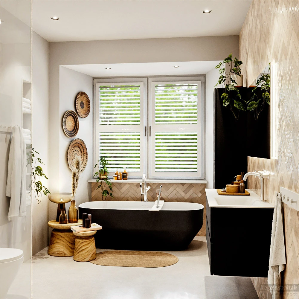 MONDIAZ VICA 120cm Badmeubel Onderkast Urban 2 Lades. Wastafel CLOUD Rechts 1 Kraangat, Kleur Talc Met Spiegel LED. 6 MONDIAZ VICA 120cm Badmeubel Onderkast Urban 2 Lades. Wastafel CLOUD Rechts 1 Kraangat, Kleur Talc Met Spiegel LED. - Afbeelding 6