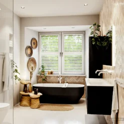 MONDIAZ VICA 120cm Badmeubel Onderkast Urban 4 Lades. Wastafel CLOUD Dubbel Zonder Kraangat, Kleur Talc Met Spiegel LED. -Zalig Baden Verkoopwinkel badkamermeubel vica urban cloud talc set3 0059