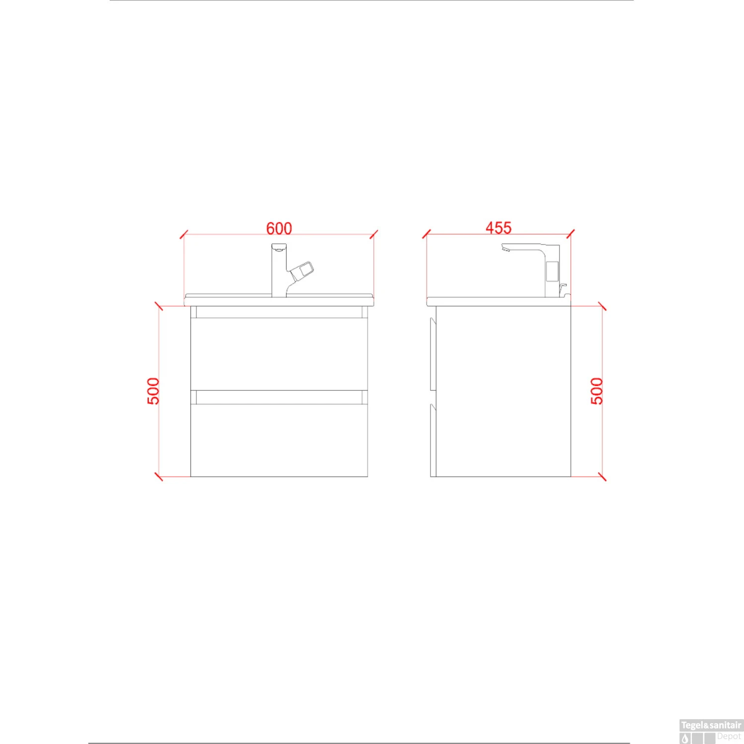 Badkamermeubelset Boss & Wessing Sally 60 Cm Twee Soft-Close Lades Eiken 6 Badkamermeubelset Boss & Wessing Sally 60 Cm Twee Soft-Close Lades Eiken - Afbeelding 6