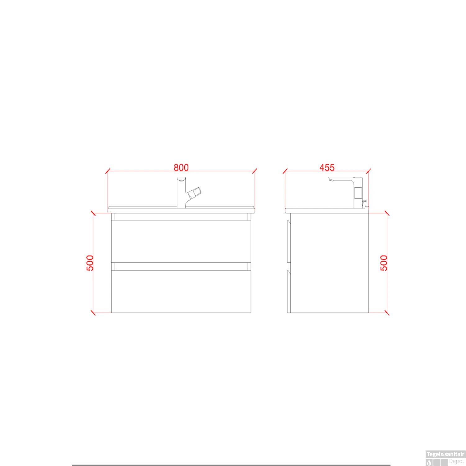 Badkamermeubelset Boss & Wessing Sally 80 Cm Twee Soft-Close Lades Eiken 6 Badkamermeubelset Boss & Wessing Sally 80 Cm Twee Soft-Close Lades Eiken - Afbeelding 6