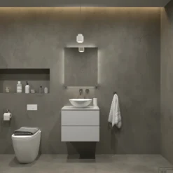 Badkamermeubelset Gliss Hermes 70 Cm Hoogglans Wit Met Waskom