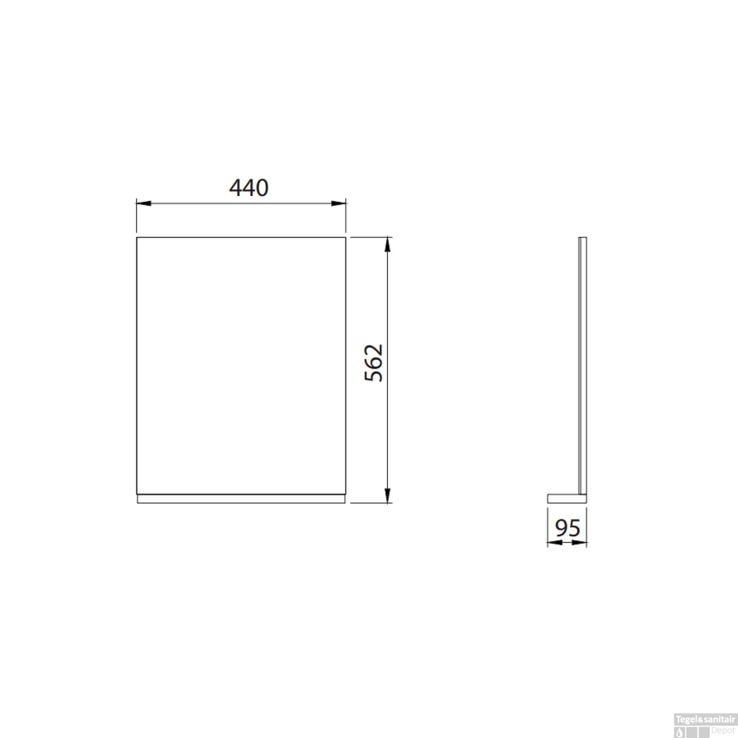 Badkamerspiegel Boss & Wessing Elmas 56.2x44x9.5cm Met Planchet Zwart 2 Badkamerspiegel Boss & Wessing Elmas 56.2x44x9.5cm Met Planchet Zwart - Afbeelding 2