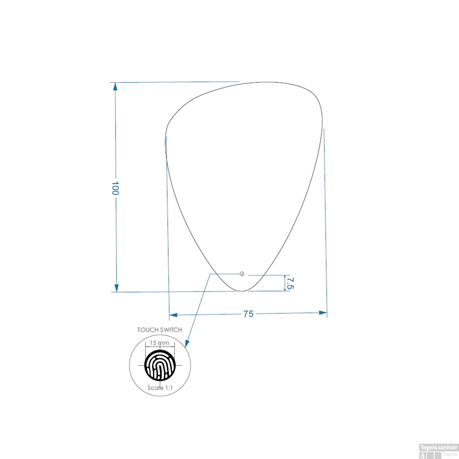 Badkamerspiegel Gliss Frenzy Organic LED Verlichting 100x75 Cm 2 Badkamerspiegel Gliss Frenzy Organic LED Verlichting 100x75 Cm - Afbeelding 2