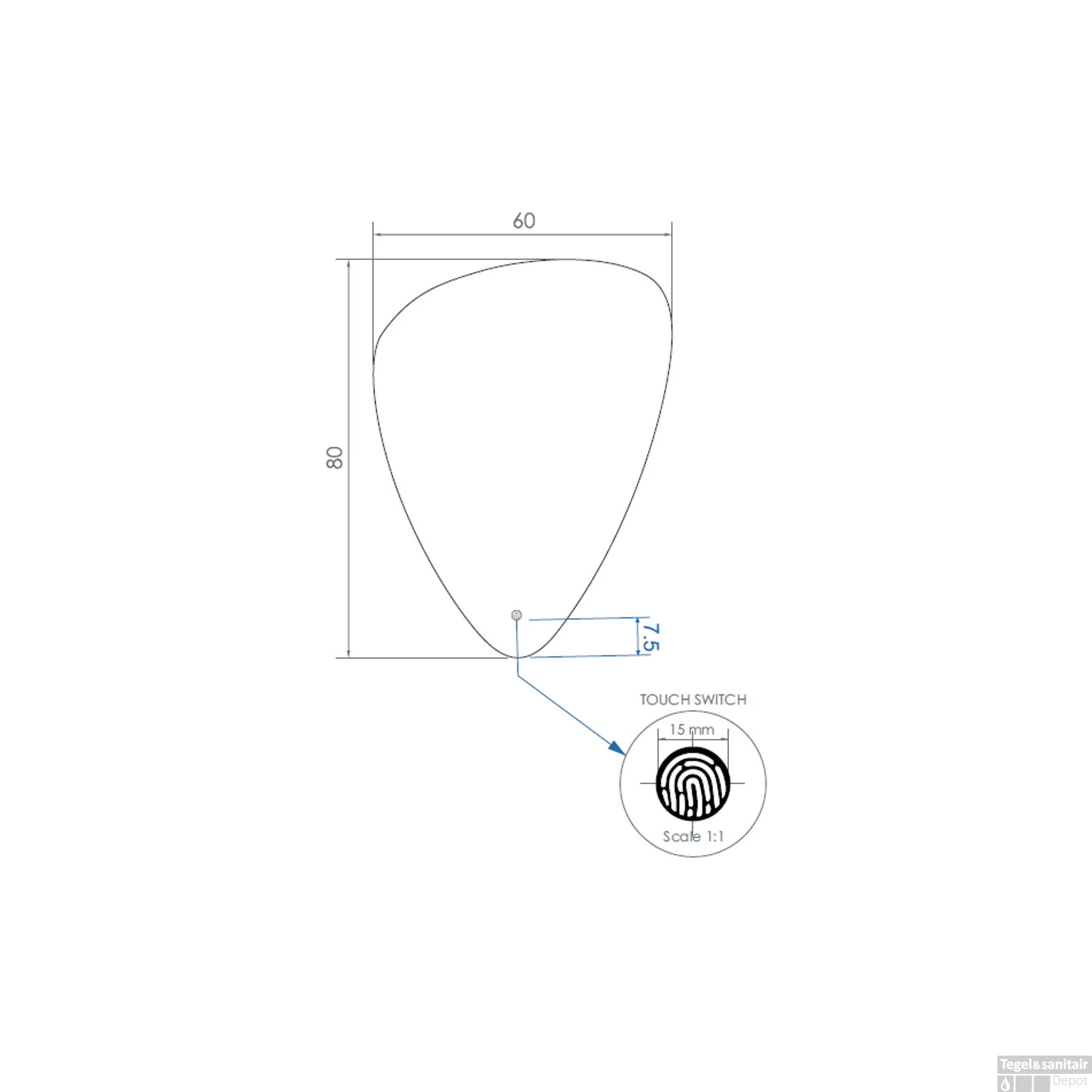 BWS Badkamerspiegel | Spark Brio | Met LED Verlichting | 80x60cm 2 BWS Badkamerspiegel | Spark Brio | Met LED Verlichting | 80x60cm - Afbeelding 2