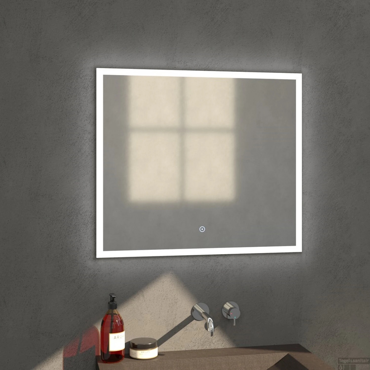 Badkamerspiegel Met LED Verlichting Sanitop Edge 80x70x3 Cm 1 Badkamerspiegel Met LED Verlichting Sanitop Edge 80x70x3 Cm