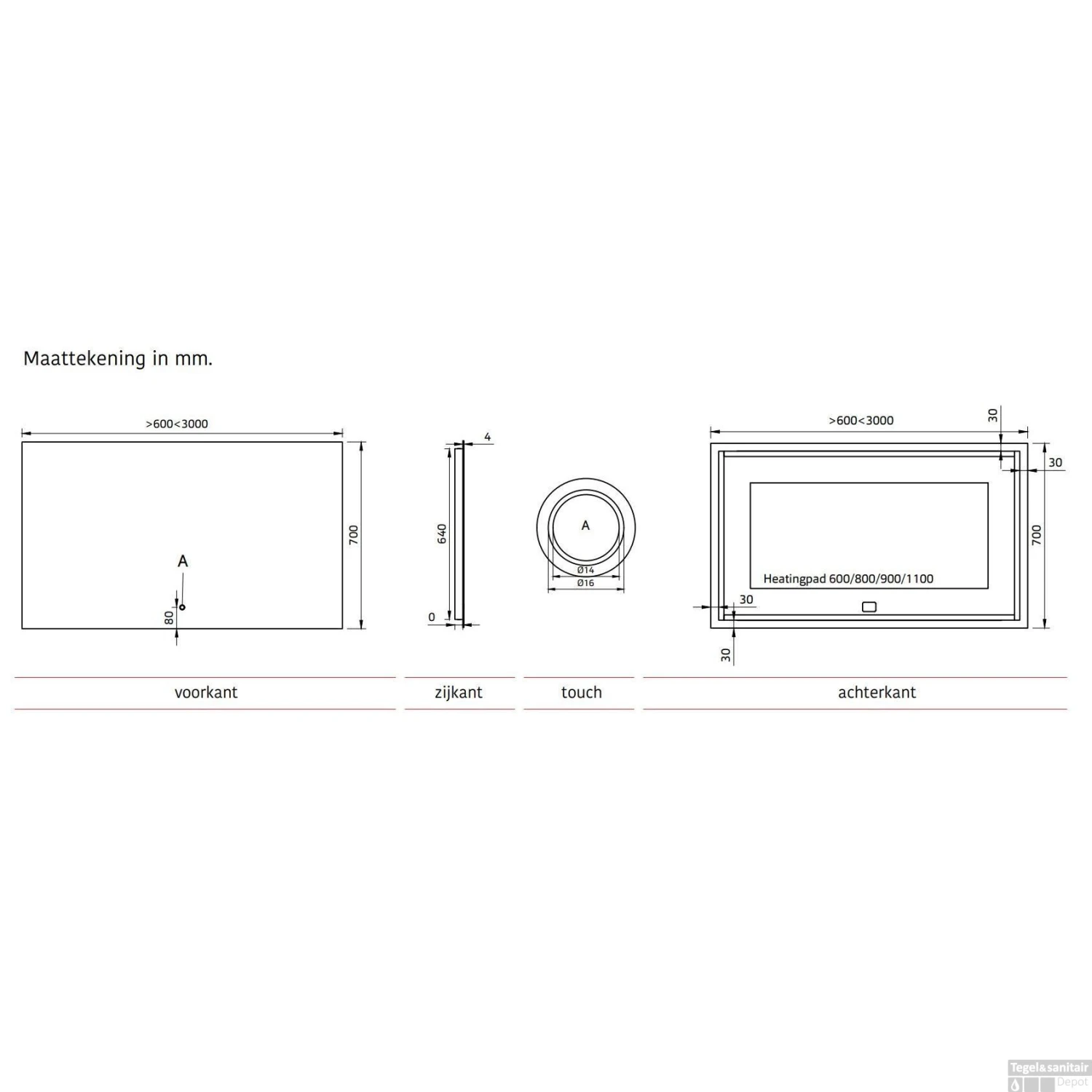 Badkamerspiegel Xenz Garda 70x70cm Met Ledverlichting Boven- En Onderzijde 4 Badkamerspiegel Xenz Garda 70x70cm Met Ledverlichting Boven- En Onderzijde - Afbeelding 4