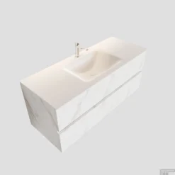 Badkamermeubel BWS Valencia Carrara Mat 120 Cm Solid Surface Wastafel (1 Kraangat, 2 Lades) 7 Badkamermeubel BWS Valencia Carrara Mat 120 Cm Solid Surface Wastafel (1 Kraangat, 2 Lades) -Zalig Baden Verkoopwinkel badmeubel bws valencia 120 solidsurface midden 1krg shop