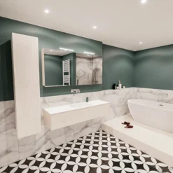 Badkamermeubel BWS Madrid Wit 150x45x30 Cm Mat Witte Solid Surface Wastafel (0 Kraangaten) -Zalig Baden Verkoopwinkel badmeubel bws wit 150 cm 1ld 0krg detail2