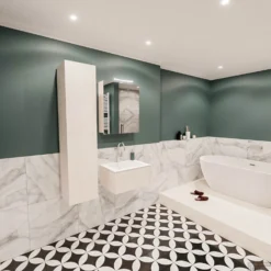 Badkamermeubel BWS Madrid Wit 60x45x30 Cm Mat Witte Solid Surface Wastafel (1 Kraangat) -Zalig Baden Verkoopwinkel badmeubel bws wit 60 cm 1ld 1krg detail2