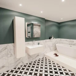 Badkamermeubel BWS Madrid Wit 80x45x30 Cm Mat Witte Solid Surface Wastafel (1 Kraangat) 8 Badkamermeubel BWS Madrid Wit 80x45x30 Cm Mat Witte Solid Surface Wastafel (1 Kraangat) -Zalig Baden Verkoopwinkel badmeubel bws wit 80 cm 1ld 1krg detail2