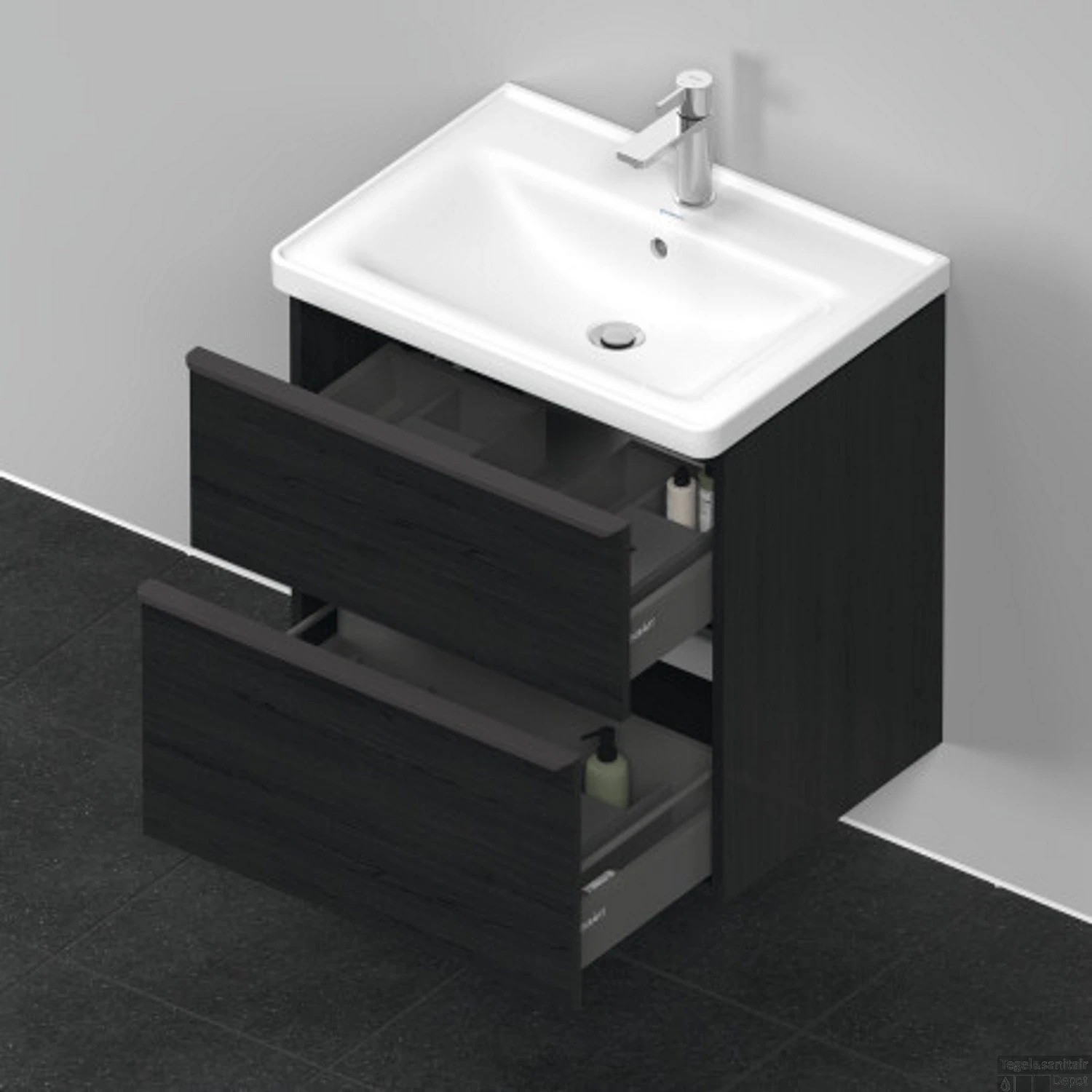 Badmeubel Duravit D-Neo Wand 63.4x45.2x62.5 Cm Mat Eiken Zwart 4 Badmeubel Duravit D-Neo Wand 63.4x45.2x62.5 Cm Mat Eiken Zwart - Afbeelding 4