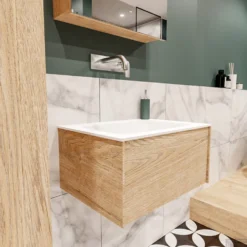 Zalig Baden Verkoopwinkel -Zalig Baden Verkoopwinkel badmeubel washed oak 60 cm 1ld 0krg detail