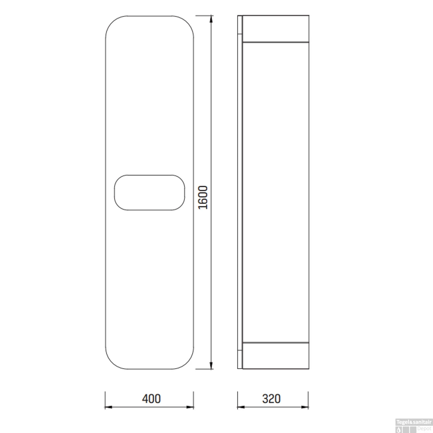 Badmeubelkast Boss & Wessing Pion 160x40x32cm Wit 2 Badmeubelkast Boss & Wessing Pion 160x40x32cm Wit - Afbeelding 2