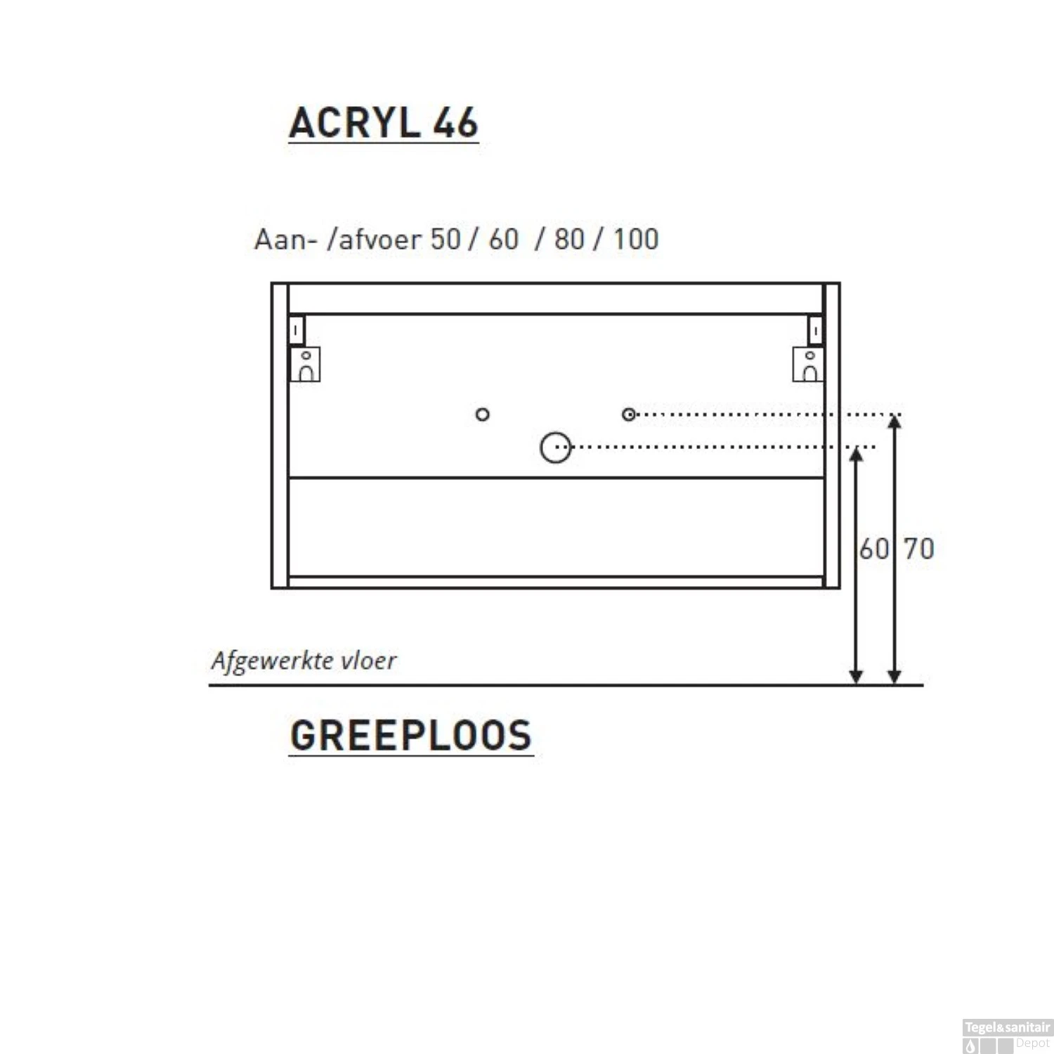 Badkamermeubel Boss & Wessing Pepper Acryl Wastafel Zonder Kraangat 80x55x46 Cm Wit - Afbeelding 5
