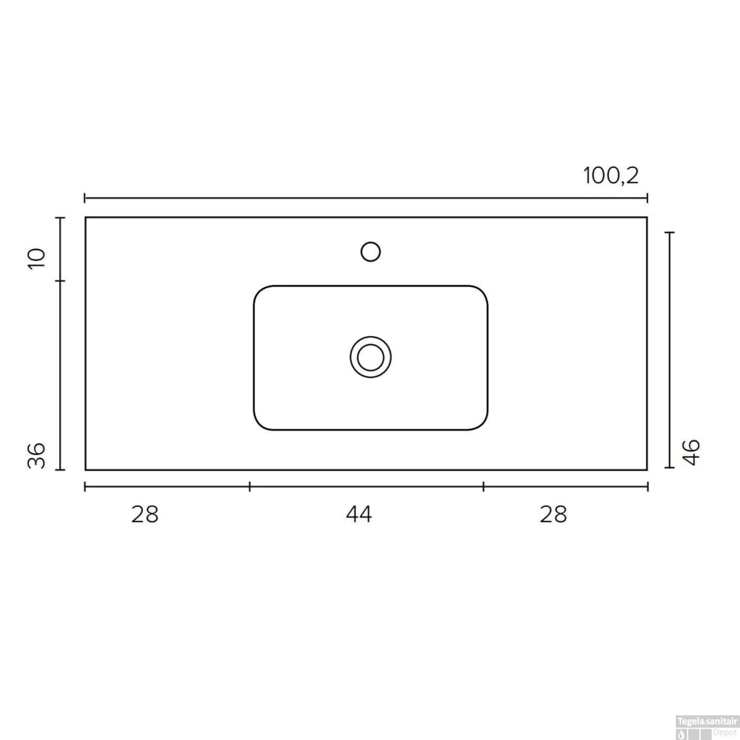 Badmeubelset BWS Salt 100x46cm Greeploos 2 Lades Met Wastafel Hardsteen Scotch Oak - Afbeelding 5