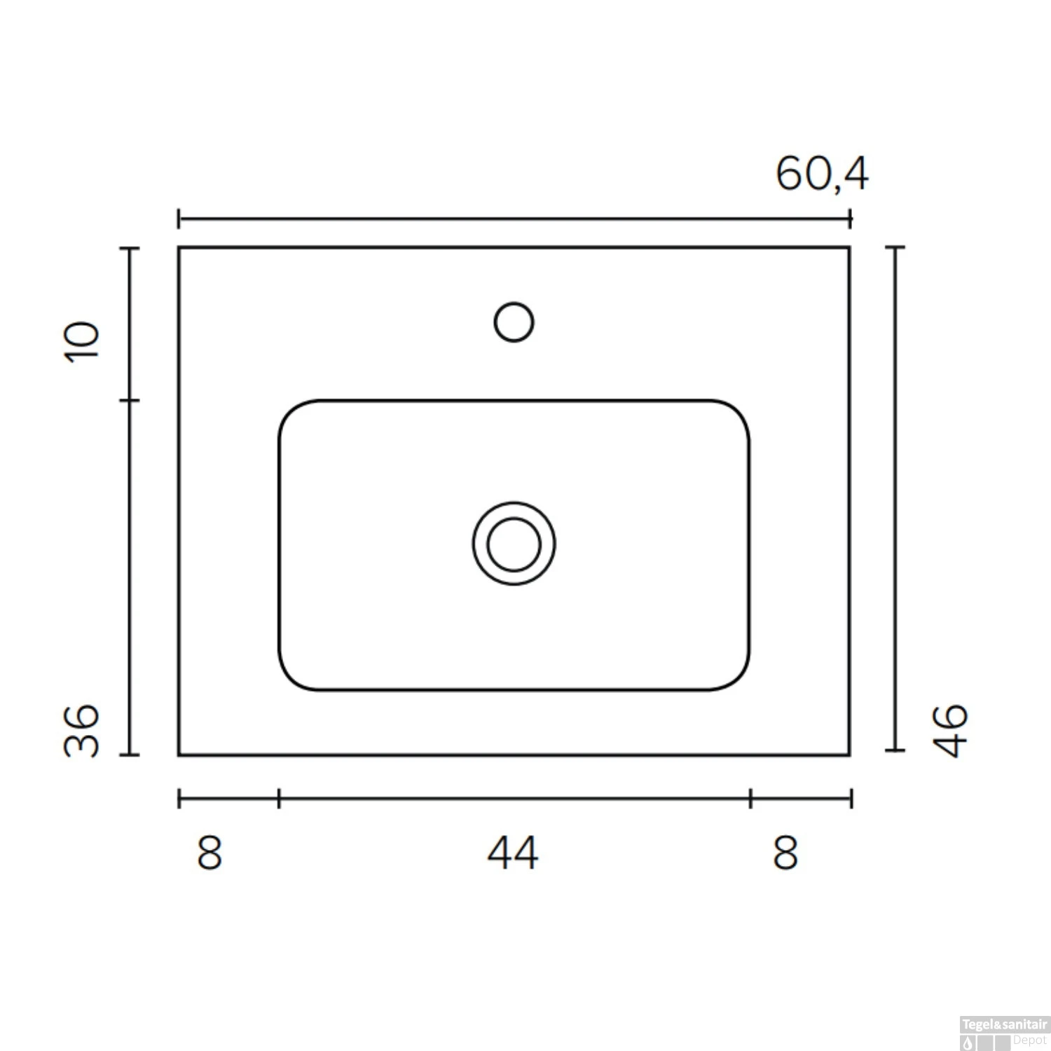 Badmeubelset BWS Salt 60x46cm Met Grepen 2 Lades Met Wastafel Hardsteen Ice White - Afbeelding 8