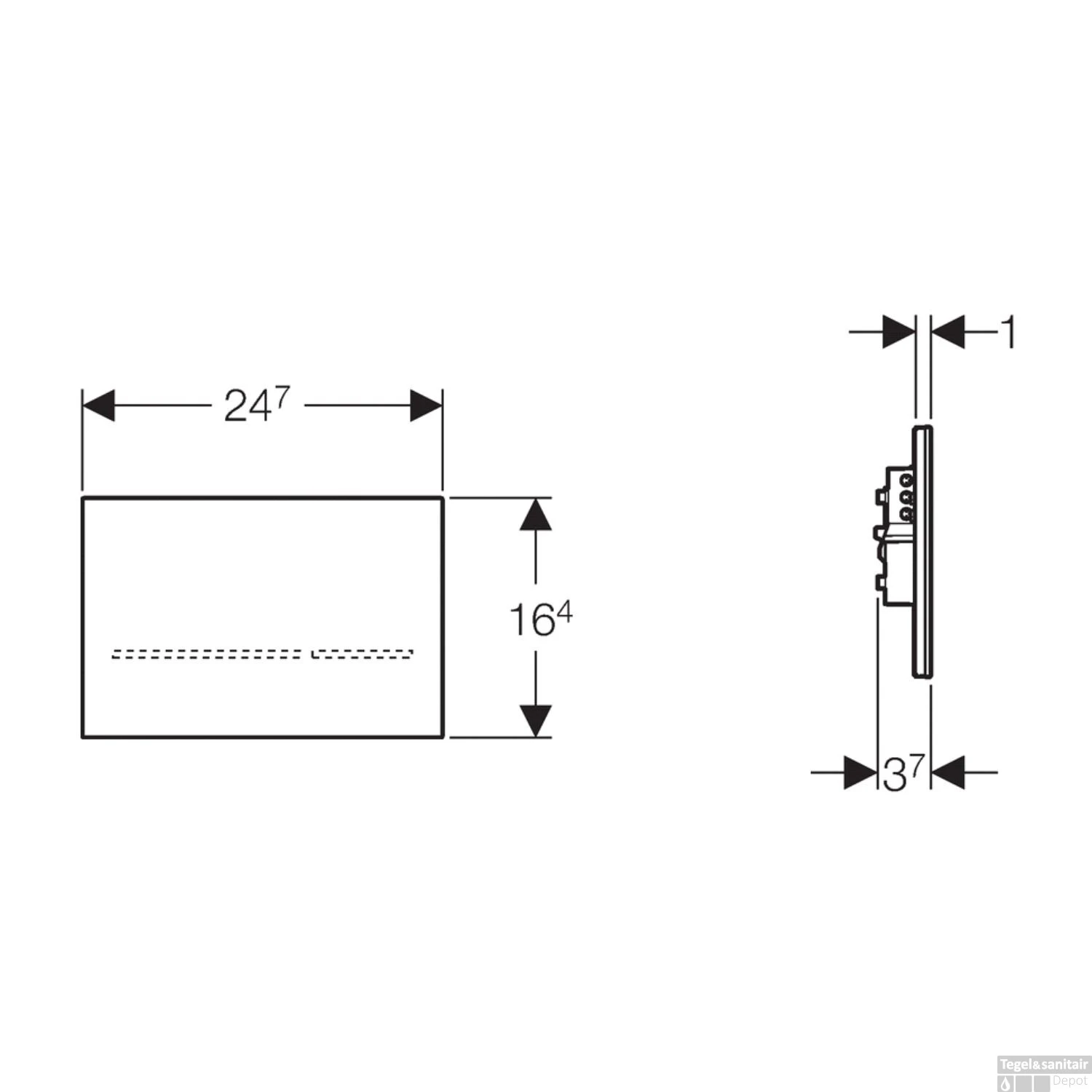 Geberit Sigma 80 Bedieningsplaat Tav UP320 Infrarood Touch Free Zwart Glas 2 Geberit Sigma 80 Bedieningsplaat Tav UP320 Infrarood Touch Free Zwart Glas - Afbeelding 2