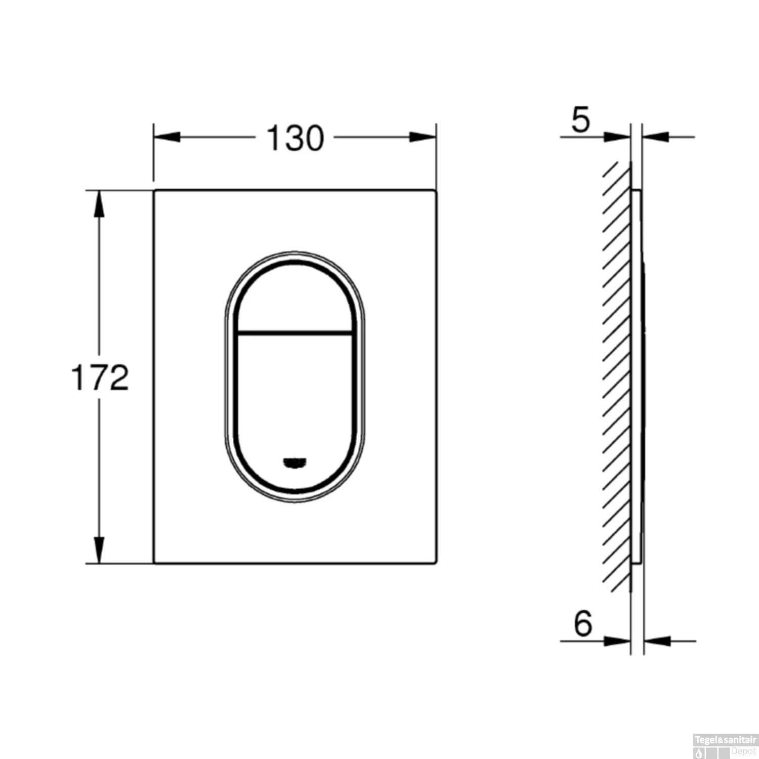 Bedieningsplaat Grohe Arena Cosmopolitan S WC DF 13x17,2cm Cool Sunrise Geborsteld - Afbeelding 3
