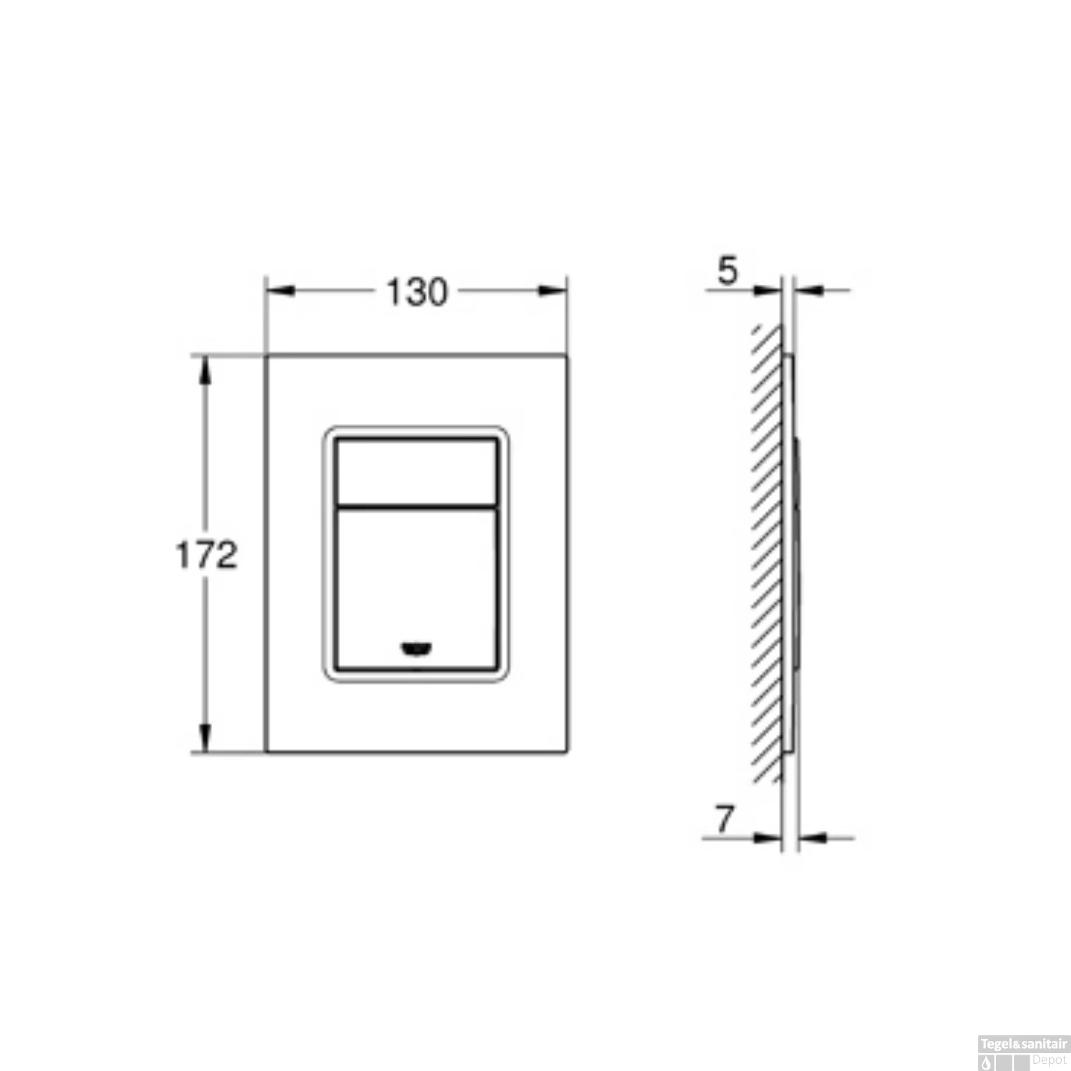 Bedieningsplaat Grohe Skate Cosmopolitan S WC DF 13x17,2cm Chroom 2 Bedieningsplaat Grohe Skate Cosmopolitan S WC DF 13x17,2cm Chroom - Afbeelding 2