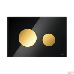 Bedieningsplaat TECE Loop Met Duospoeltechniek Glas Zwart Met Gouden Toetsen