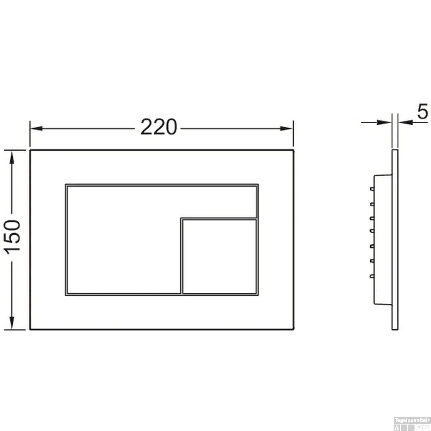 Bedieningsplaat TECE Velvet Met Duospoeltechniek Bianco Kos 2 Bedieningsplaat TECE Velvet Met Duospoeltechniek Bianco Kos - Afbeelding 2