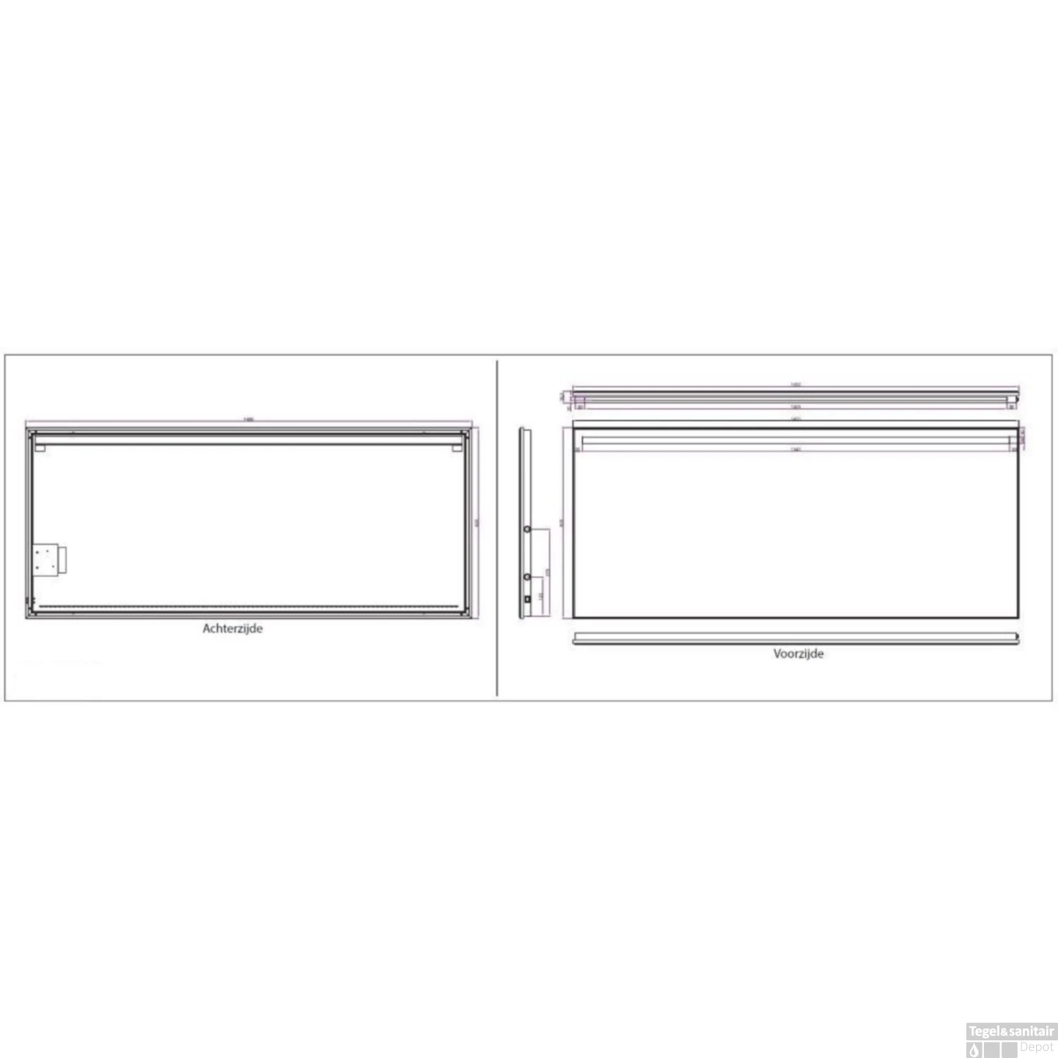 BWS Ambi Two LED Spiegel Dimbaar Condensvrij 140x60 Cm 3 BWS Ambi Two LED Spiegel Dimbaar Condensvrij 140x60 Cm - Afbeelding 3