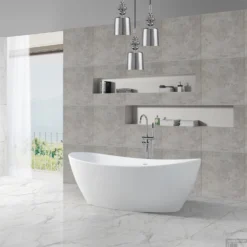 BWS Vrijstaand Bad Solid Surface Type1 179.5x84.5x64 Cm Mat Wit