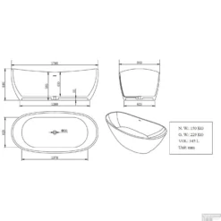 BWS Vrijstaand Bad Solid Surface Type1 179.5x84.5x64 Cm Mat Wit -Zalig Baden Verkoopwinkel bws vrijstaand bad solid surface type1 179.5x84.5x64 cm mat wit tech