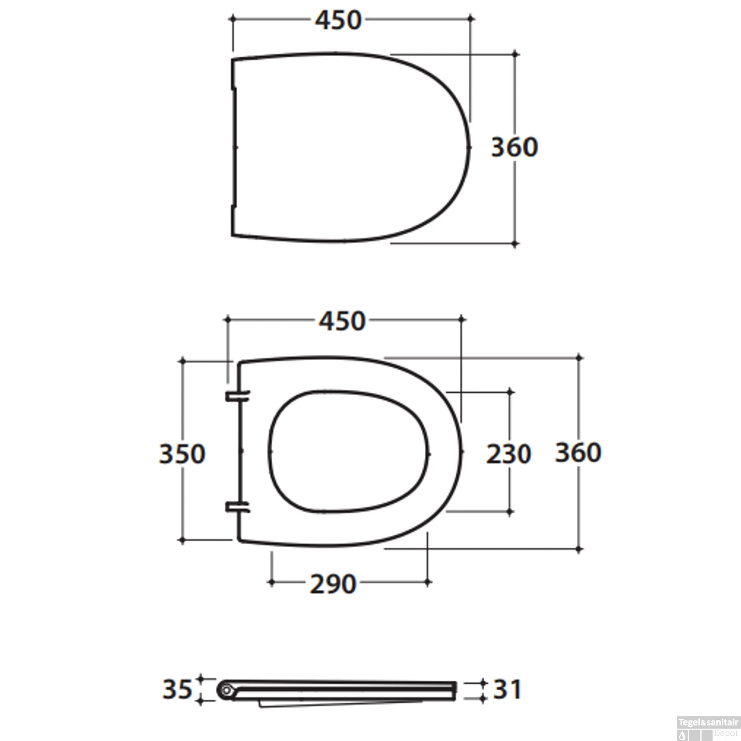 Closetzitting Globo Specials Softclose Zwart 2 Closetzitting Globo Specials Softclose Zwart - Afbeelding 2
