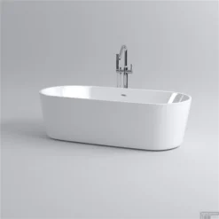 Clou InBe Vrijstaand Ligbad Ovaal 178x80x56 Cm Met Overloop Acryl Wit