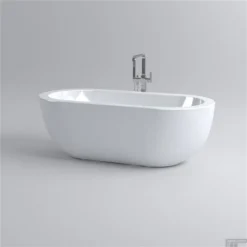 Clou InBe Vrijstaand Ligbad Ovaal 180x85x61 Cm Met Overloop Acryl Wit