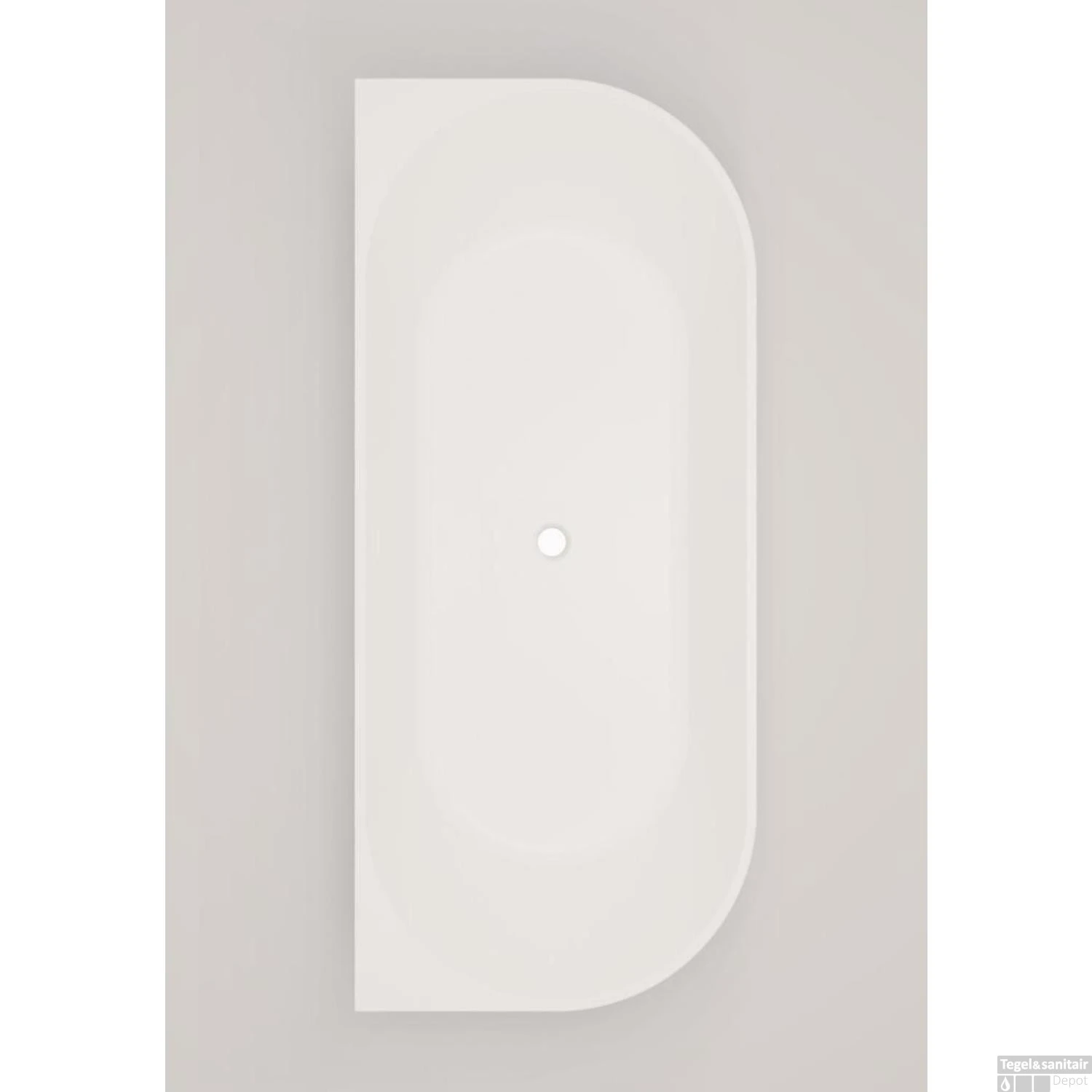 Ligbad Arcqua Crosstone Evi Back To Wall Solid Surface 180x80x57 Mat Wit 4 Ligbad Arcqua Crosstone Evi Back To Wall Solid Surface 180x80x57 Mat Wit - Afbeelding 4