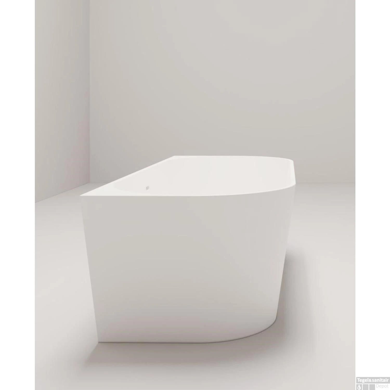 Ligbad Arcqua Crosstone Evi Back To Wall Solid Surface 180x80x57 Mat Wit 3 Ligbad Arcqua Crosstone Evi Back To Wall Solid Surface 180x80x57 Mat Wit - Afbeelding 3