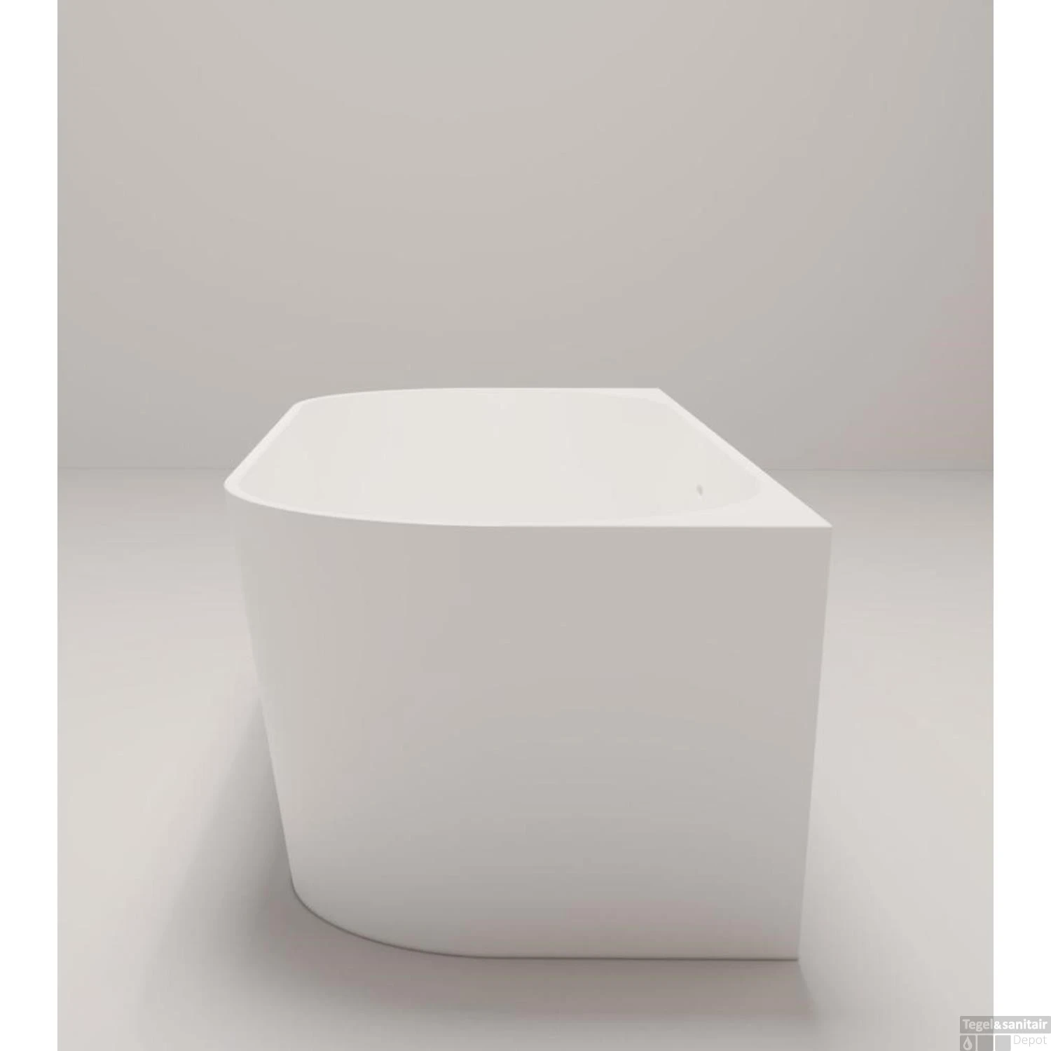 Ligbad Arcqua Crosstone Evi Back To Wall Solid Surface 180x80x57 Mat Wit 2 Ligbad Arcqua Crosstone Evi Back To Wall Solid Surface 180x80x57 Mat Wit - Afbeelding 2