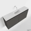 MONDIAZ TURE 100cm Toiletmeubel Dark Grey. EDEN Wastafel Talc Midden Geen Kraangat