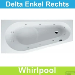 Ligbad Riho Delta Rechts 150x80 Cm Whirlpool Enkel Systeem