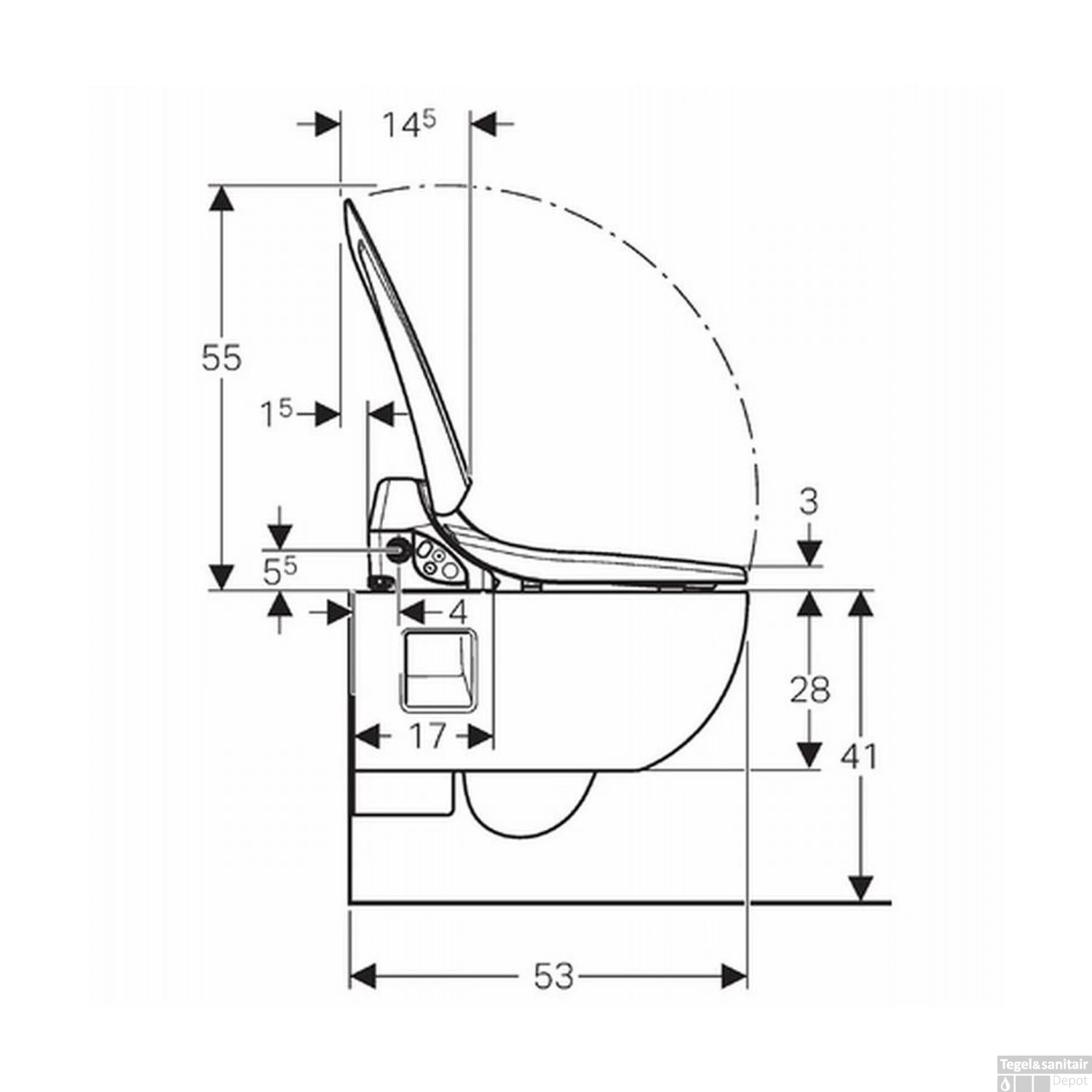 Douche Wc Geberit Aquaclean 4000 Met Closet Model 1 Compleet Wit - Afbeelding 7