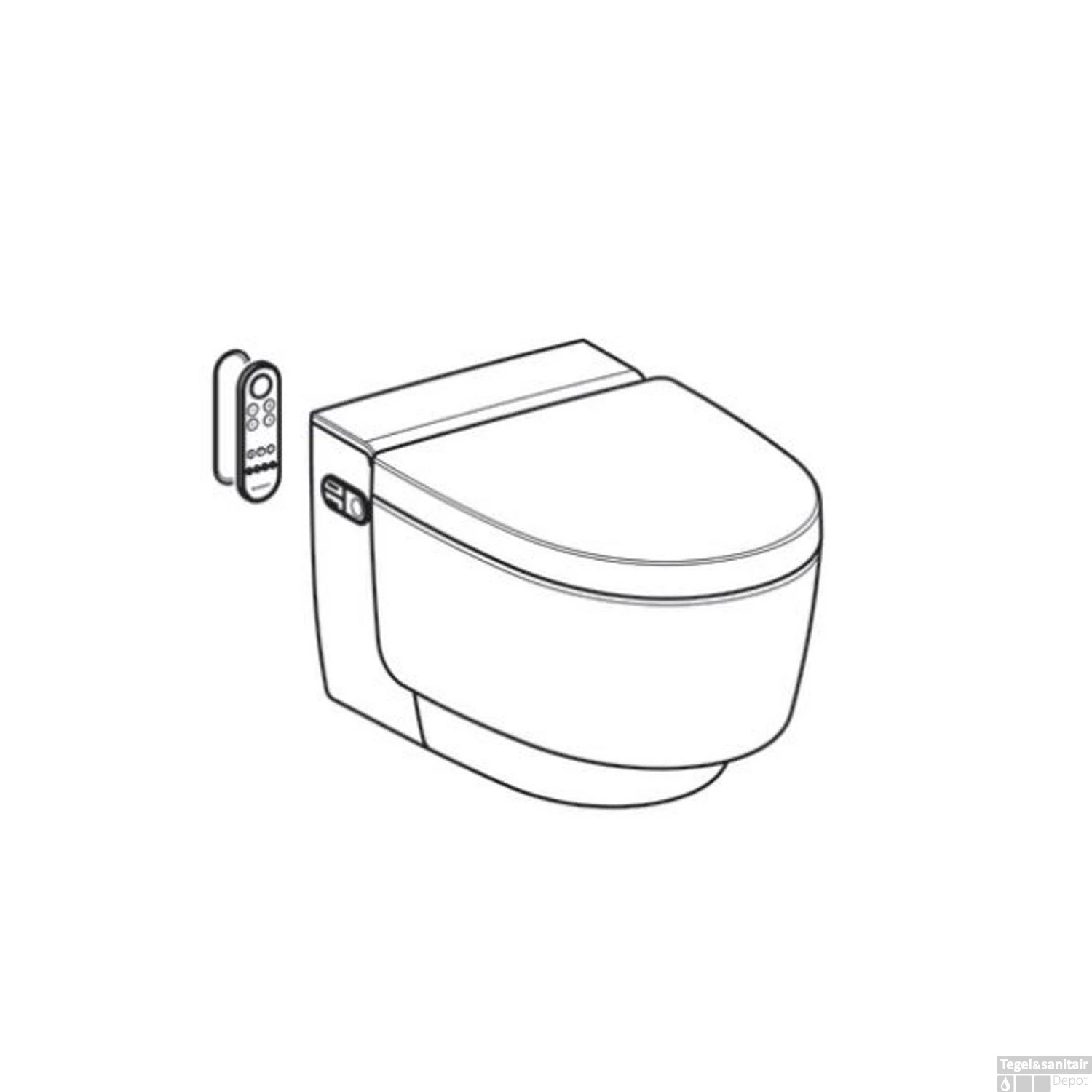 Douche WC Geberit AquaClean Mera Classic Met Geurafzuiging Warme Luchtdroging En Ladydouche Met Softclose En Deksel Wit 2 Douche WC Geberit AquaClean Mera Classic Met Geurafzuiging Warme Luchtdroging En Ladydouche Met Softclose En Deksel Wit - Afbeelding 2