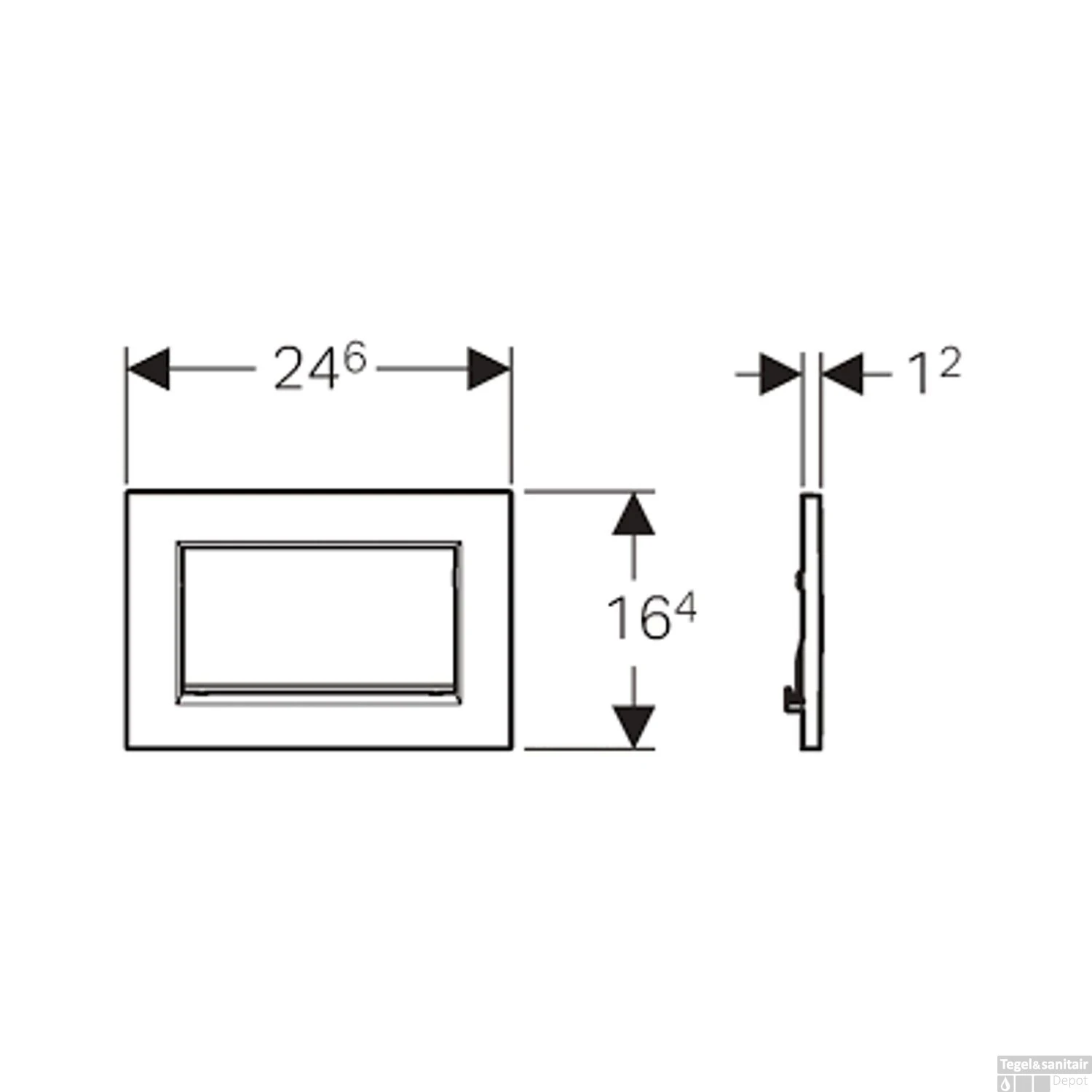 Drukplaat Geberit Sigma 30 SF Wit 2 Drukplaat Geberit Sigma 30 SF Wit - Afbeelding 2