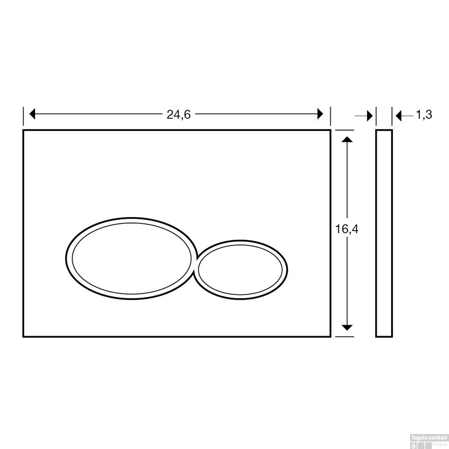Drukplaat Wiesbaden TBV Geberit UP320 Mat Zwart 4 Drukplaat Wiesbaden TBV Geberit UP320 Mat Zwart - Afbeelding 4