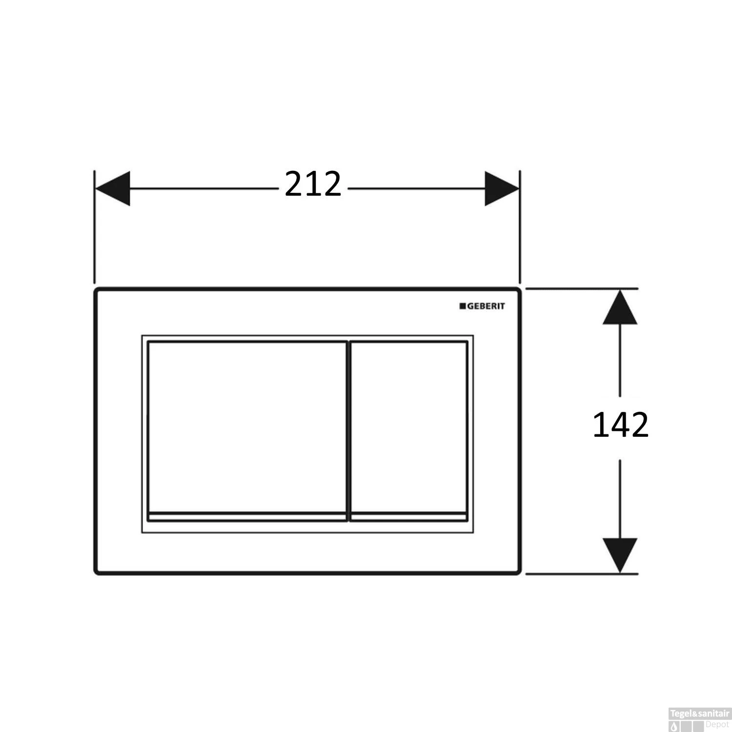 Drukplaat Geberit Omega 30 Voor 2-toets Spoeling Met Witte Designstroken Mat Wit - Afbeelding 3