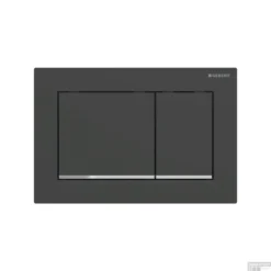 Drukplaat Geberit Omega 30 Voor 2-toets Spoeling Met Glansverchroomde Designstroken Mat Zwart