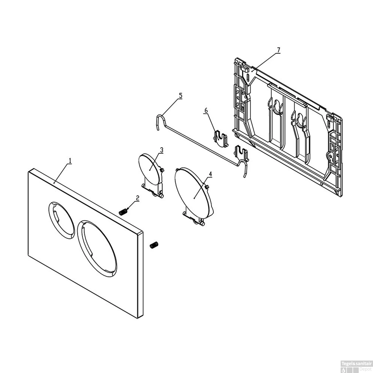 Drukplaat Voor Inbouwreservoir Wiesbaden X10 Mat Wit 3 Drukplaat Voor Inbouwreservoir Wiesbaden X10 Mat Wit - Afbeelding 3